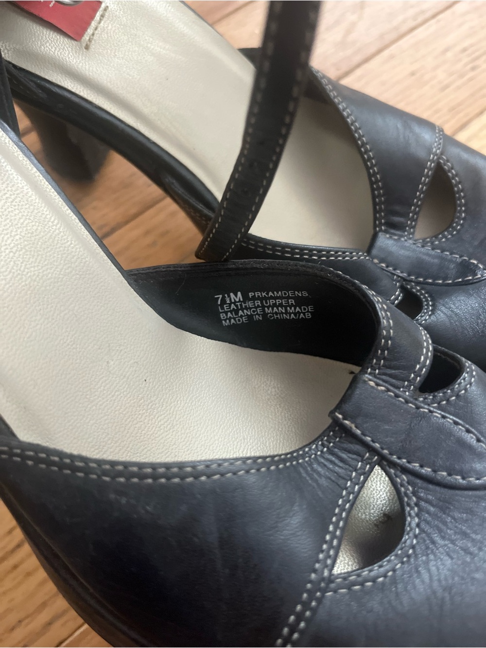 Women’s Black Leather Cutout Heels